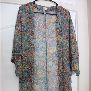 Francessas chiffon kimono like cardigan